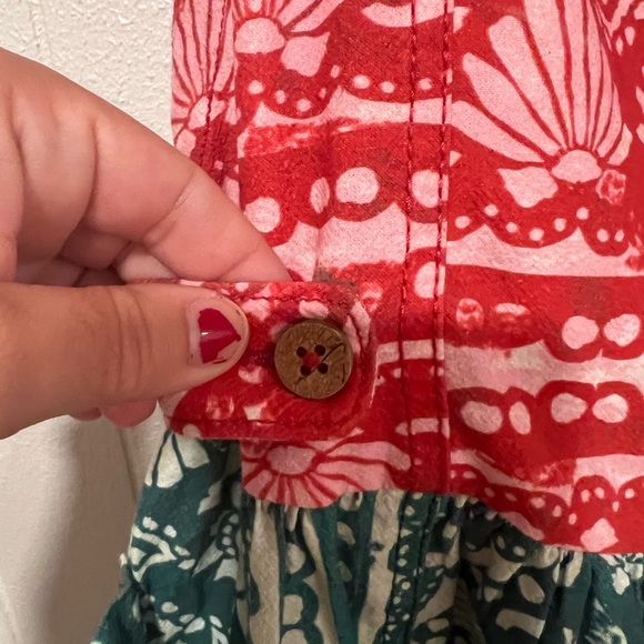 Free People Green and Red  romper jumpsuit - Picture 6 of 11